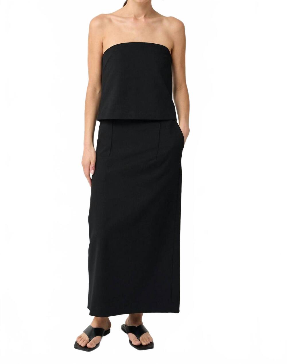 NEW ALMINA CONCEPT women's strapless tencel top in black
